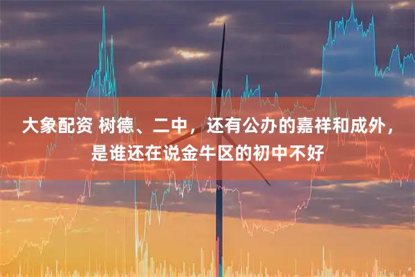 大象配资 树德、二中，还有公办的嘉祥和成外，是谁还在说金牛区的初中不好