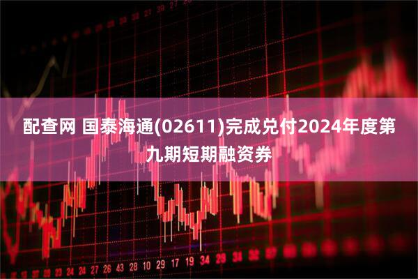 配查网 国泰海通(02611)完成兑付2024年度第九期短期融资券